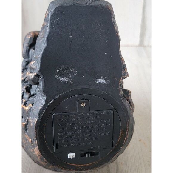 Halloween lit up black skull candle prop Decor scary skeletonq - Picture 11 of 12